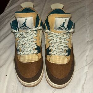Air Jordan Brown and Tan Sneakers youth size 3.5